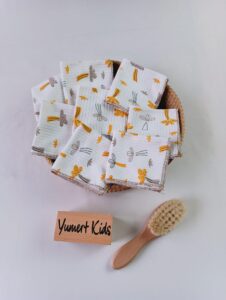 Unisex Bebek Ağız Mendili 8'lü Set - %100 Pamuklu Yumuşak Muslin Dokulu