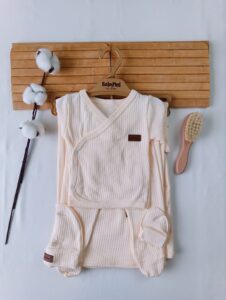 Fitilli Ribana 7 Parça Hastane Çıkışı Yenidoğan Bebek Seti